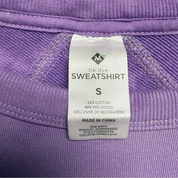Members Mark size small Purple Tie-Dye Sweatshirt - Picture 5 of 5